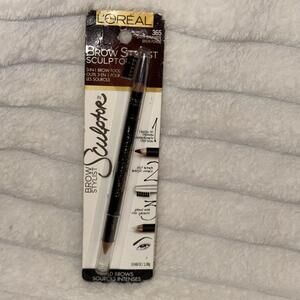 Loreal Brow Stylist Sculptor Dark Brunette Eyebrow Pencil + Fix And Finish Wax